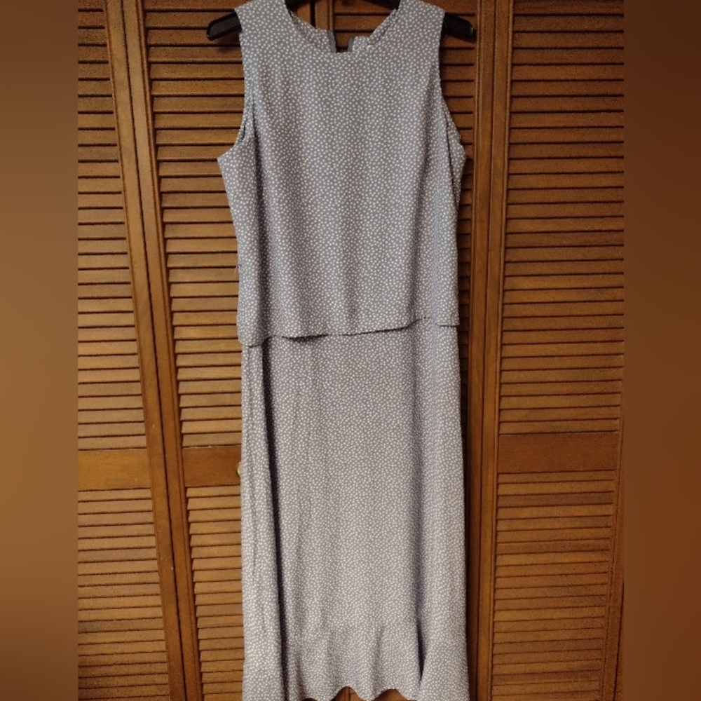 Women's Coldwater Creek Sleeveless Dress Size 12 Purple and White